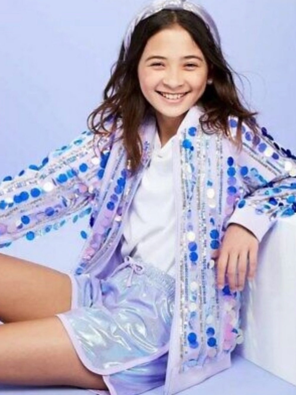 More than Magic Girls Sequin Front Zip Jacket Size XL 14-16